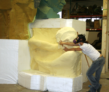 Assembling Helen Keller Sculpture